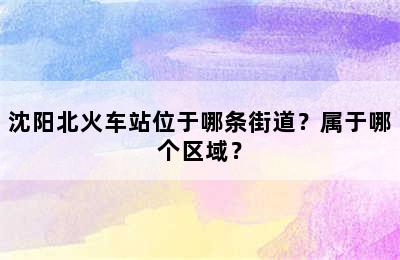 沈阳北火车站位于哪条街道？属于哪个区域？