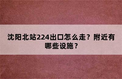 沈阳北站224出口怎么走？附近有哪些设施？