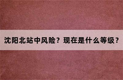 沈阳北站中风险？现在是什么等级？