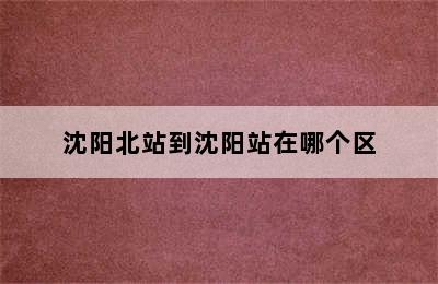 沈阳北站到沈阳站在哪个区