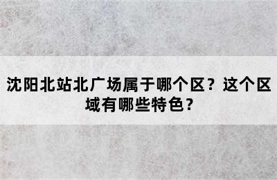 沈阳北站北广场属于哪个区？这个区域有哪些特色？