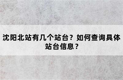 沈阳北站有几个站台？如何查询具体站台信息？