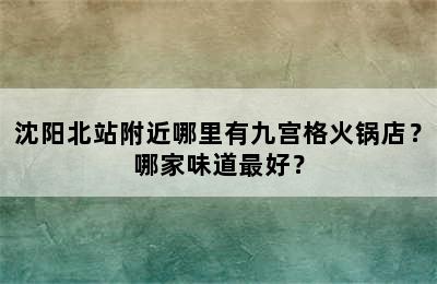 沈阳北站附近哪里有九宫格火锅店？哪家味道最好？