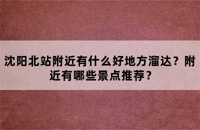 沈阳北站附近有什么好地方溜达？附近有哪些景点推荐？