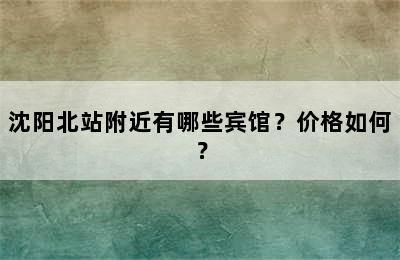 沈阳北站附近有哪些宾馆？价格如何？