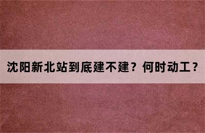 沈阳新北站到底建不建？何时动工？