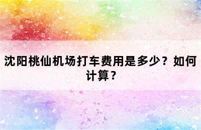 沈阳桃仙机场打车费用是多少？如何计算？