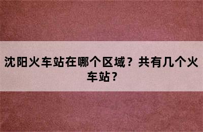 沈阳火车站在哪个区域？共有几个火车站？