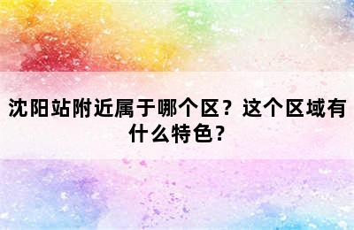 沈阳站附近属于哪个区？这个区域有什么特色？