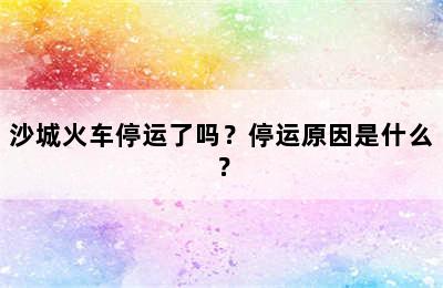 沙城火车停运了吗？停运原因是什么？