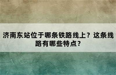 济南东站位于哪条铁路线上？这条线路有哪些特点？