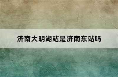 济南大明湖站是济南东站吗