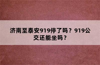 济南至泰安919停了吗？919公交还能坐吗？