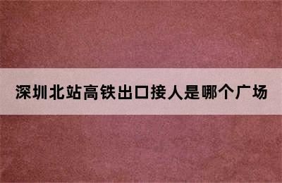 深圳北站高铁出口接人是哪个广场