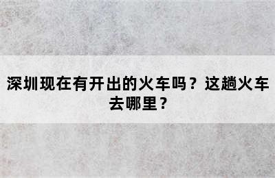 深圳现在有开出的火车吗？这趟火车去哪里？