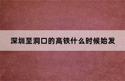深圳至洞口的高铁什么时候始发