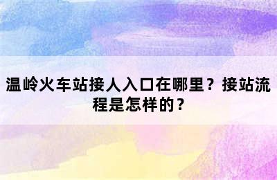 温岭火车站接人入口在哪里？接站流程是怎样的？