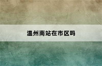 温州南站在市区吗