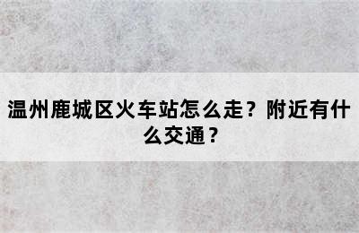 温州鹿城区火车站怎么走？附近有什么交通？