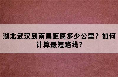 湖北武汉到南昌距离多少公里？如何计算最短路线？