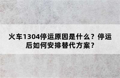 火车1304停运原因是什么？停运后如何安排替代方案？