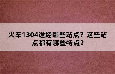 火车1304途经哪些站点？这些站点都有哪些特点？