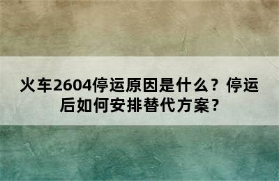 火车2604停运原因是什么？停运后如何安排替代方案？