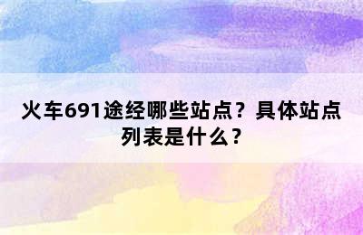 火车691途经哪些站点？具体站点列表是什么？