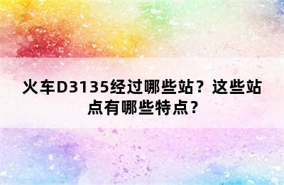 火车D3135经过哪些站？这些站点有哪些特点？