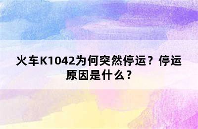 火车K1042为何突然停运？停运原因是什么？
