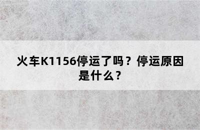 火车K1156停运了吗？停运原因是什么？