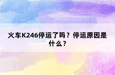火车K246停运了吗？停运原因是什么？