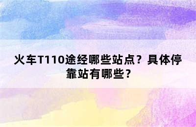火车T110途经哪些站点？具体停靠站有哪些？