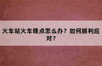 火车站火车晚点怎么办？如何顺利应对？