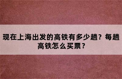 现在上海出发的高铁有多少趟？每趟高铁怎么买票？