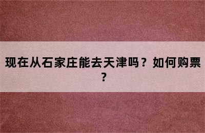 现在从石家庄能去天津吗？如何购票？