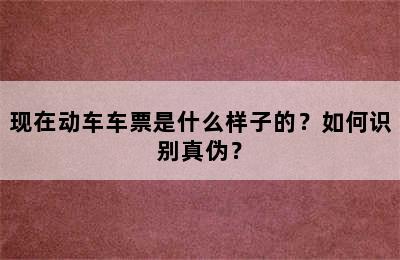 现在动车车票是什么样子的？如何识别真伪？