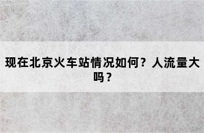 现在北京火车站情况如何？人流量大吗？