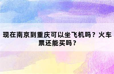 现在南京到重庆可以坐飞机吗？火车票还能买吗？