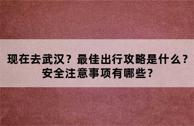 现在去武汉？最佳出行攻略是什么？安全注意事项有哪些？