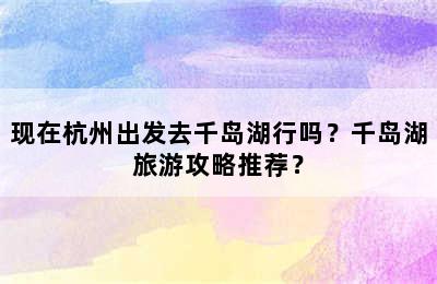 现在杭州出发去千岛湖行吗？千岛湖旅游攻略推荐？