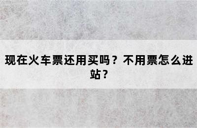 现在火车票还用买吗？不用票怎么进站？