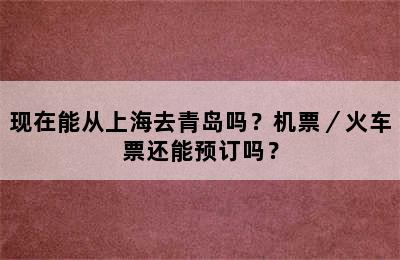现在能从上海去青岛吗？机票／火车票还能预订吗？