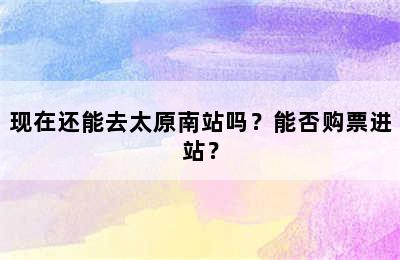 现在还能去太原南站吗？能否购票进站？