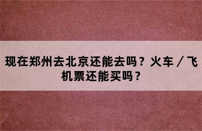 现在郑州去北京还能去吗？火车／飞机票还能买吗？
