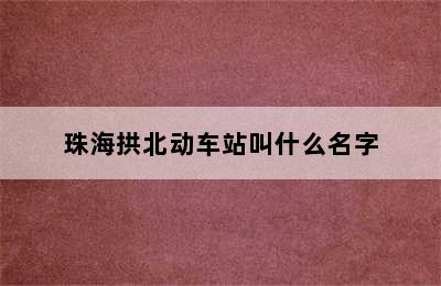 珠海拱北动车站叫什么名字