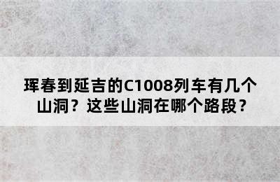 珲春到延吉的C1008列车有几个山洞？这些山洞在哪个路段？