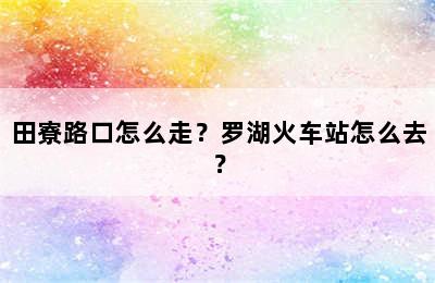 田寮路口怎么走？罗湖火车站怎么去？