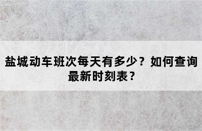 盐城动车班次每天有多少？如何查询最新时刻表？