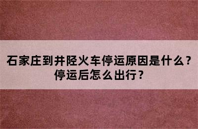 石家庄到井陉火车停运原因是什么？停运后怎么出行？